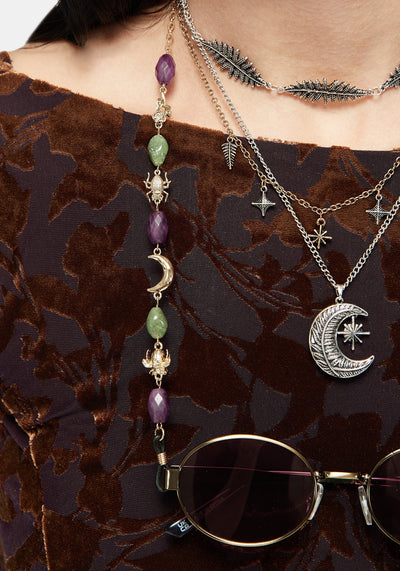 Whimsigoth Bead & Charm Chain Sunglasses 5