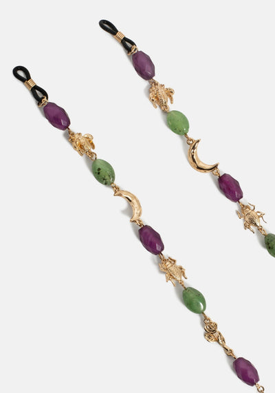 Whimsigoth Bead & Charm Chain Sunglasses 2