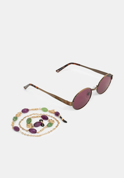 Whimsigoth Bead & Charm Chain Sunglasses 8