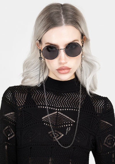 Emilie Round Sunglasses with Chain 4