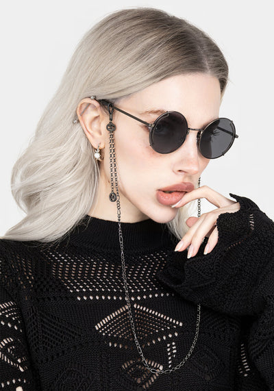 Emilie Round Sunglasses with Chain 1