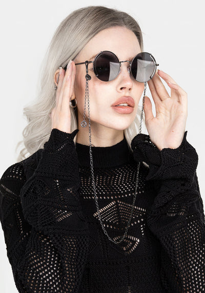 Emilie Round Sunglasses with Chain 9