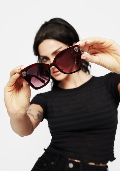 Claustrum Gothic Key Tortoiseshell Sunglasses - Red 7