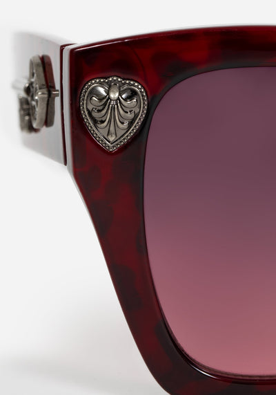 Claustrum Gothic Key Tortoiseshell Sunglasses - Red 2