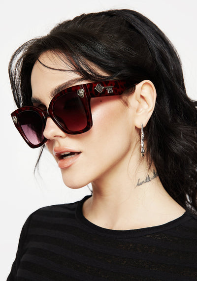 Claustrum Gothic Key Tortoiseshell Sunglasses - Red 1