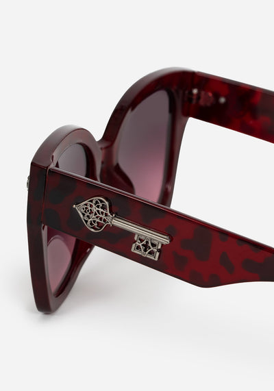 Claustrum Gothic Key Tortoiseshell Sunglasses - Red 6