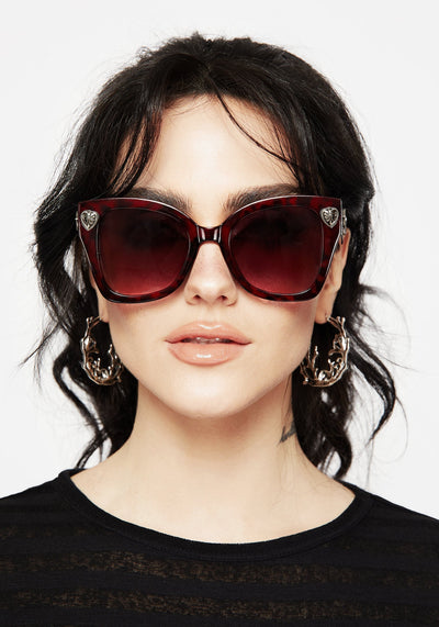 Claustrum Gothic Key Tortoiseshell Sunglasses - Red 3